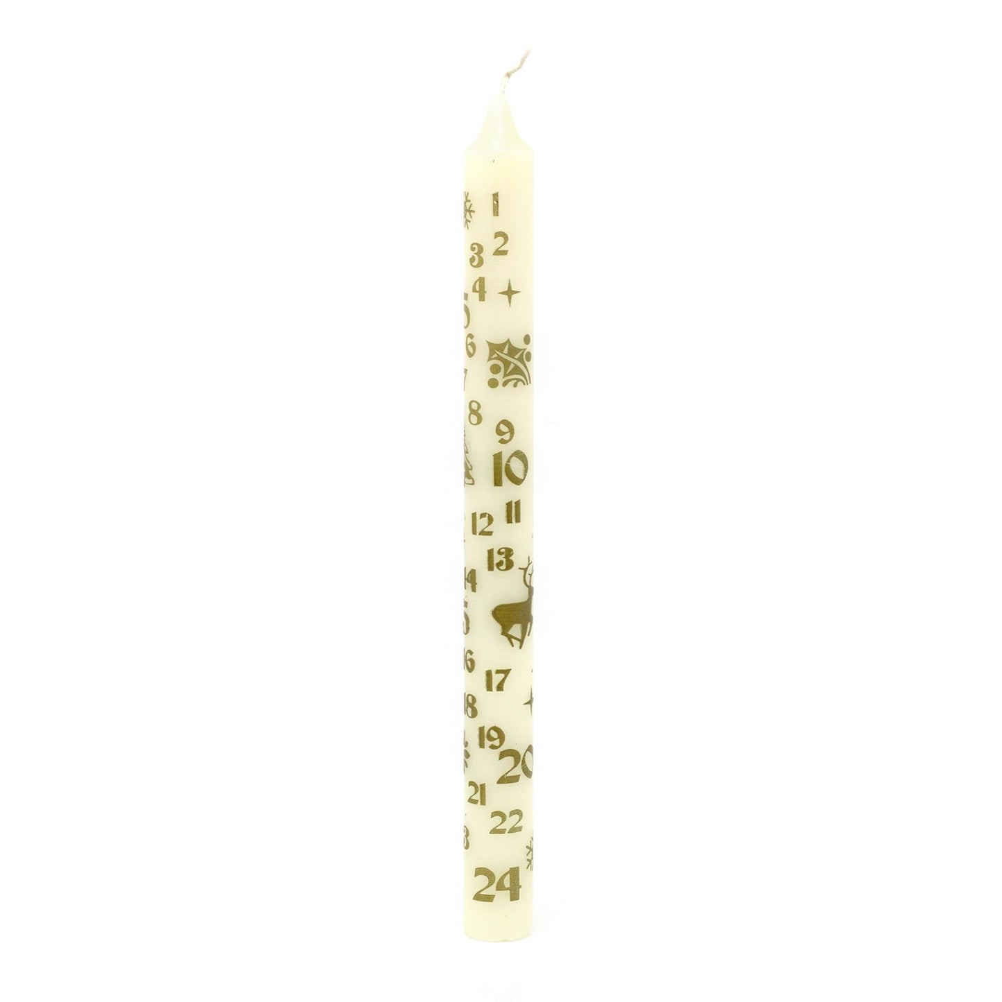 Traditional Christmas Advent Calendar Dinner Candle - Cream Advent Candle