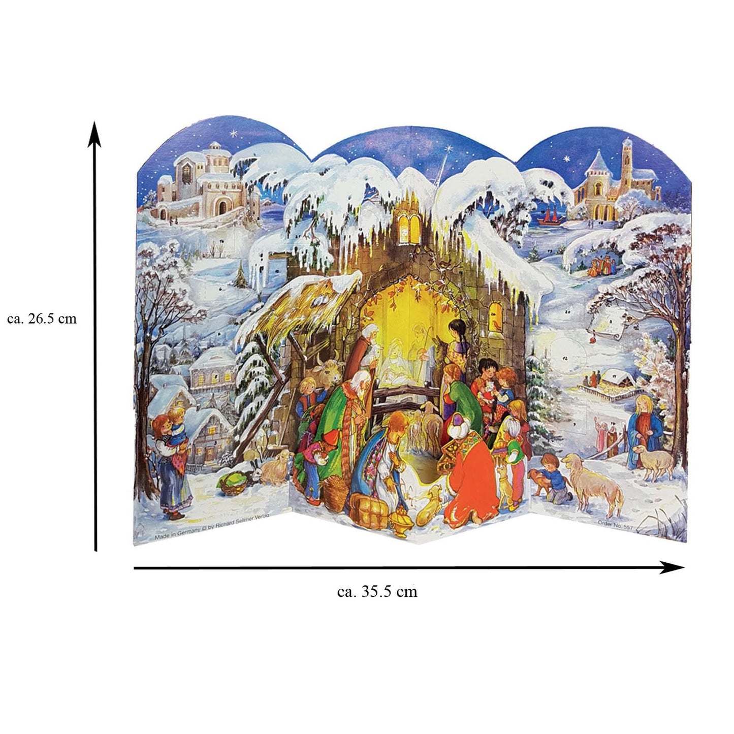 Jesus is Born | 3D Freestanding Traditional Christmas Paper Advent Calendar