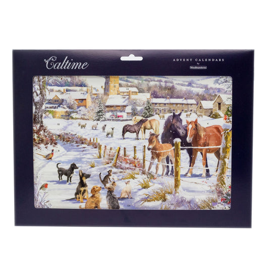 Traditional Christmas Advent Calendar Snowy Lane | Animal Advent Calendar