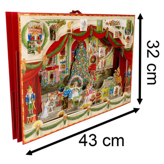 3D Ballet Christmas Advent Calendar - Glittered Pop - Up Theatre with 24 Doors - 43x32cm