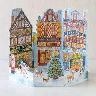 3D High Street Christmas Advent Calendar | Advent Calendar Pop - Up Winter Scene