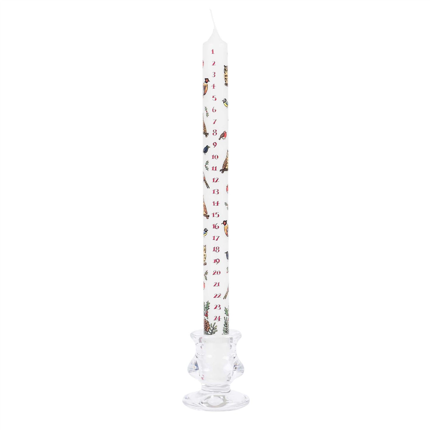 Traditional Countdown To Christmas Advent Candle | Winter Birds Dinner Candle | Christmas Candle Advent Candles