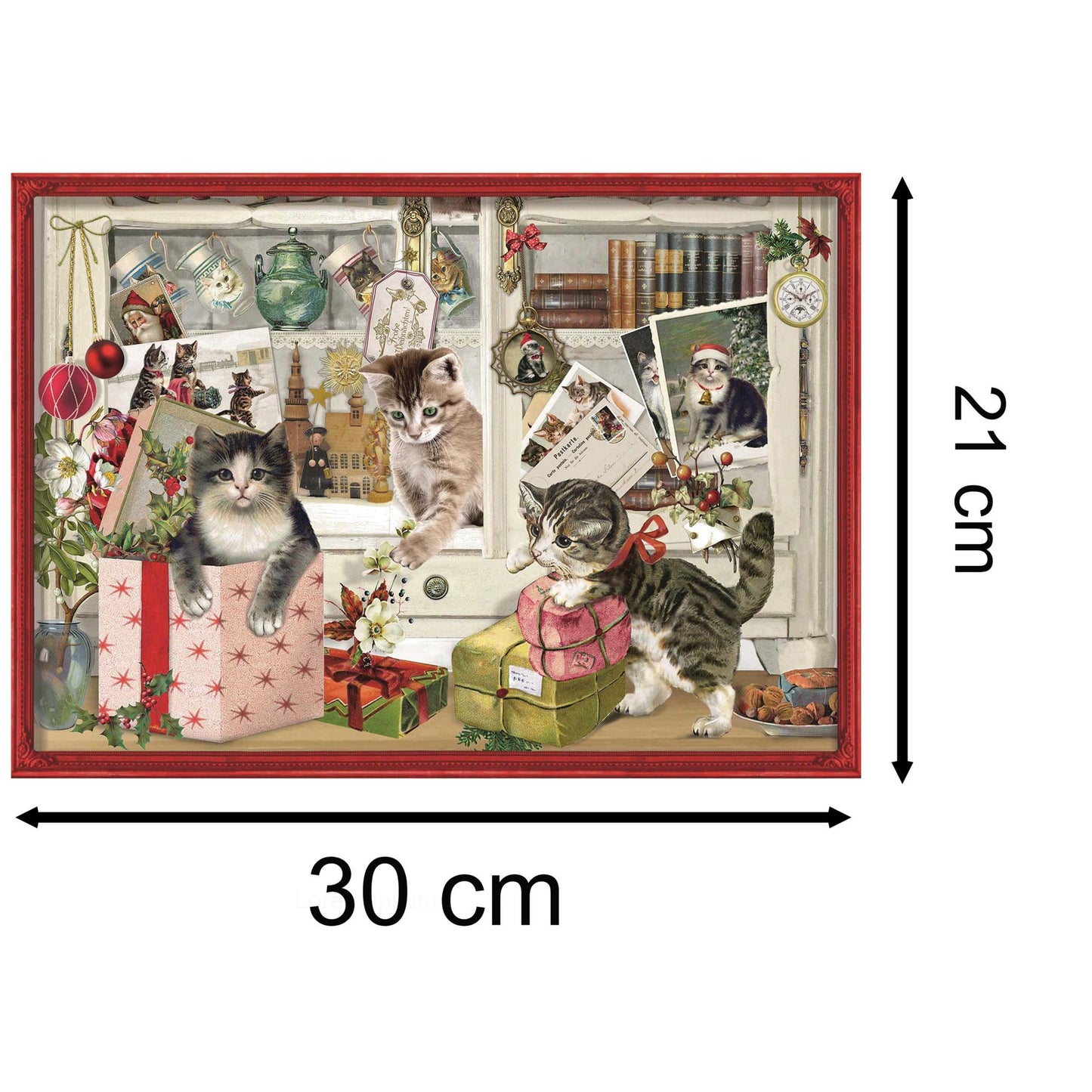 The Playful Kitten Traditional Countdown To Christmas Door A4 Advent Calendar