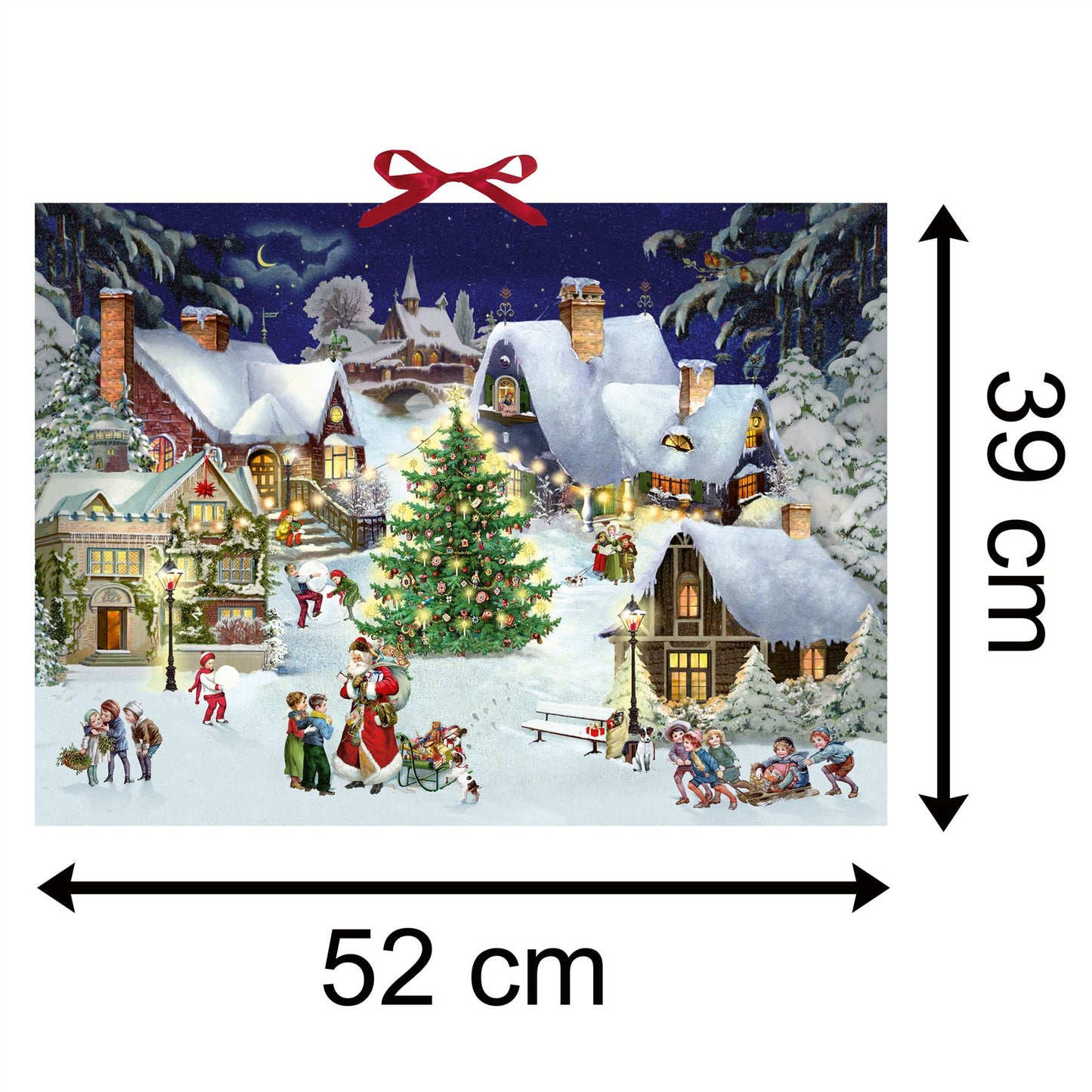 Traditional Christmas Advent Calendar | Alpine Village Advent Calendar | Father Christmas Picture Advent Calendar