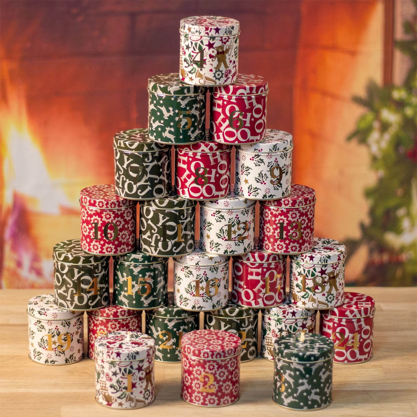 Emma Bridgewater - Christmas Joy Advent Tin Calendar | Christmas Advent Calendar
