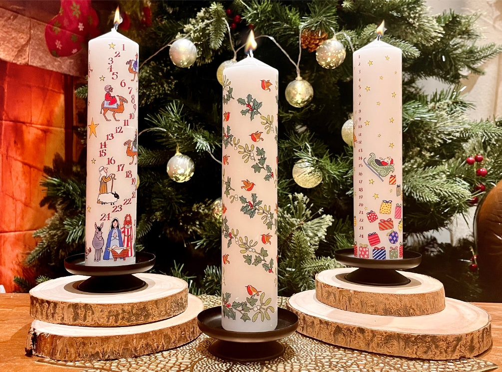 Advent Candles to light each day in the countdown to Christmas