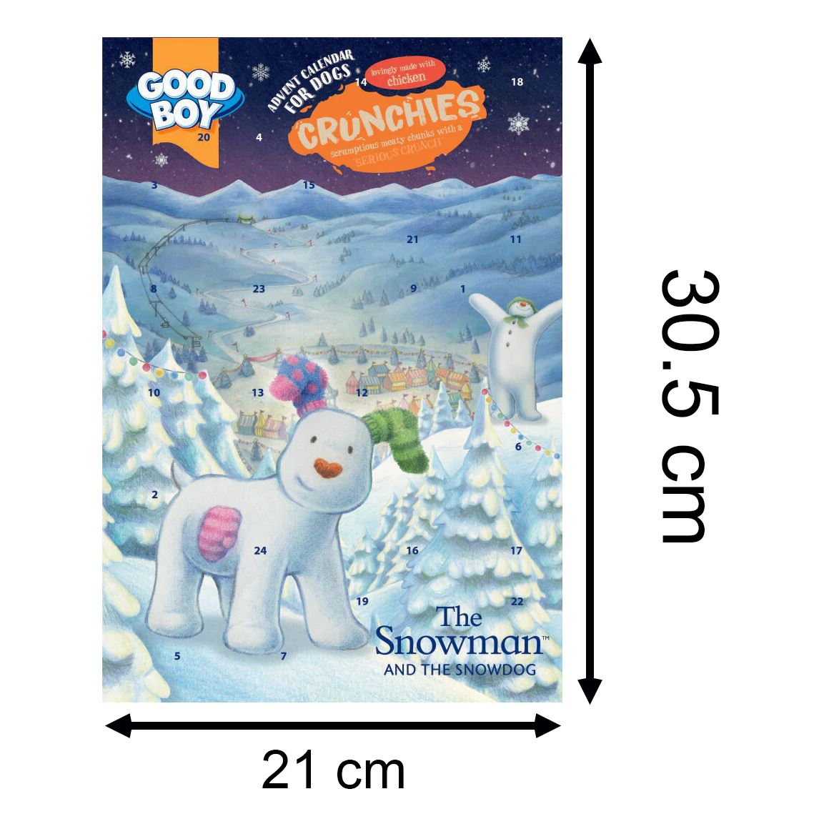 The Snowman and The Snowdog Crunchies Dog Treat Christmas Advent Calendar