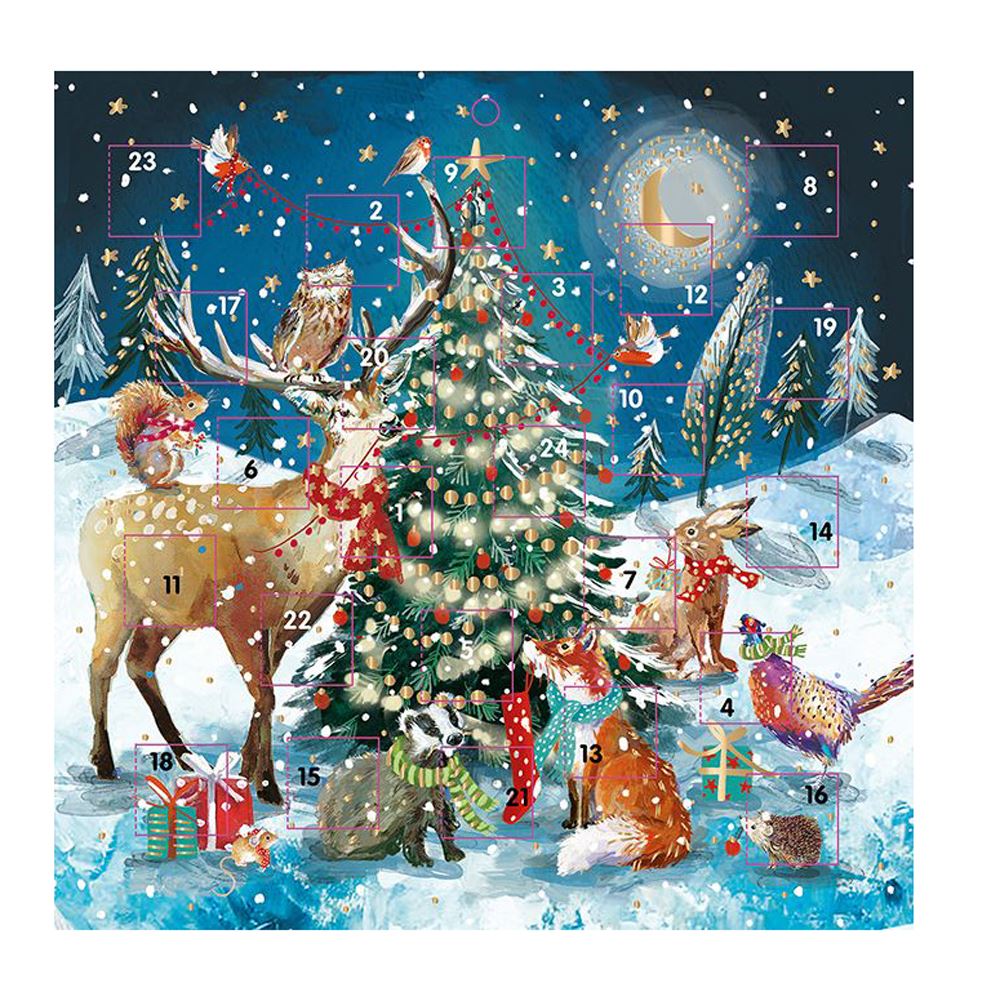 Christmas Advent Calendar Christmas Tree | Animals Advent Calendar And Envelope