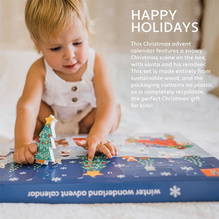 Children's Wooden Winter Wonderland Playset Countdown Christmas Advent Calendar