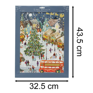 Christmas Market Advent Calendar | Traditional Picture Advent Calendar - 41cm
