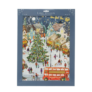 Christmas Market Advent Calendar | Traditional Picture Advent Calendar - 41cm