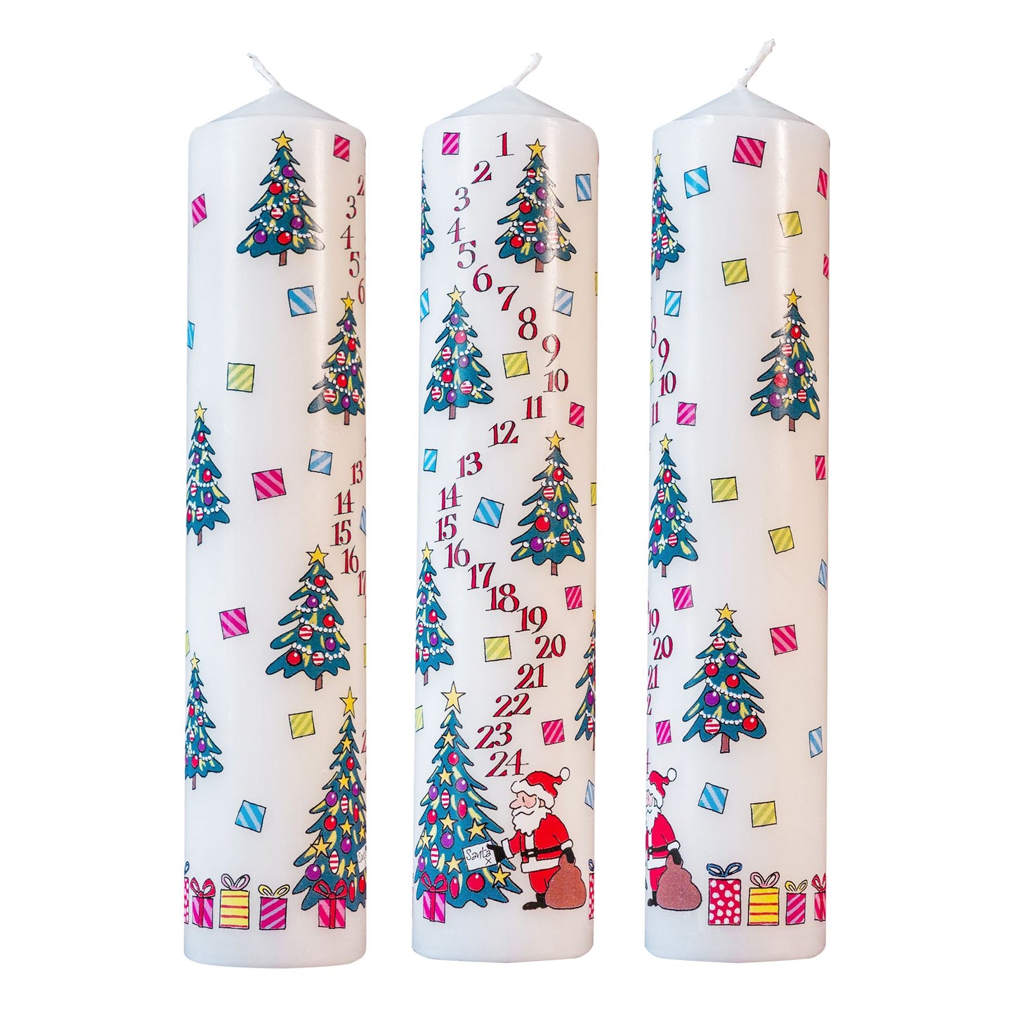 Christmas Advent Pillar Candle | Advent Christmas Candle - Christmas Tree