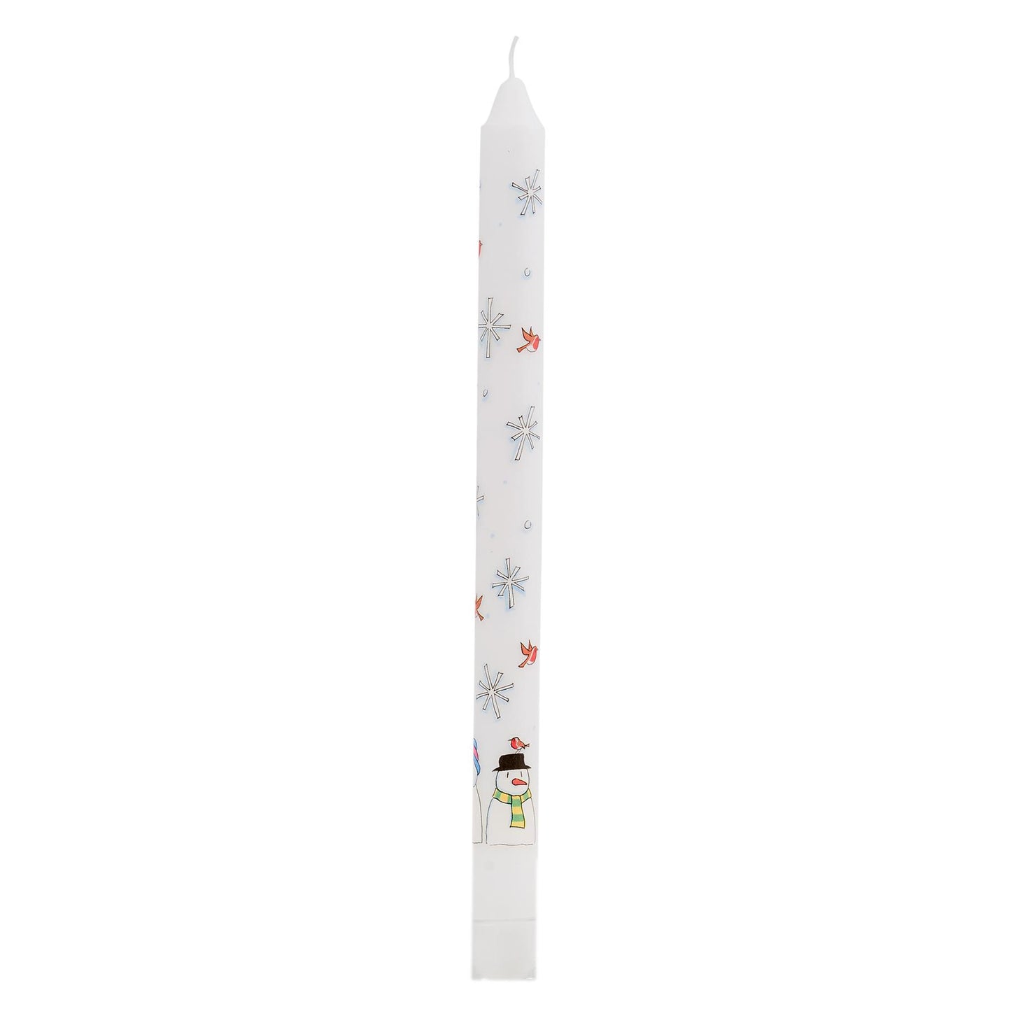 Traditional Countdown To Christmas Advent Dinner Candle - Snowman And Snowflake Design (Regular Size)