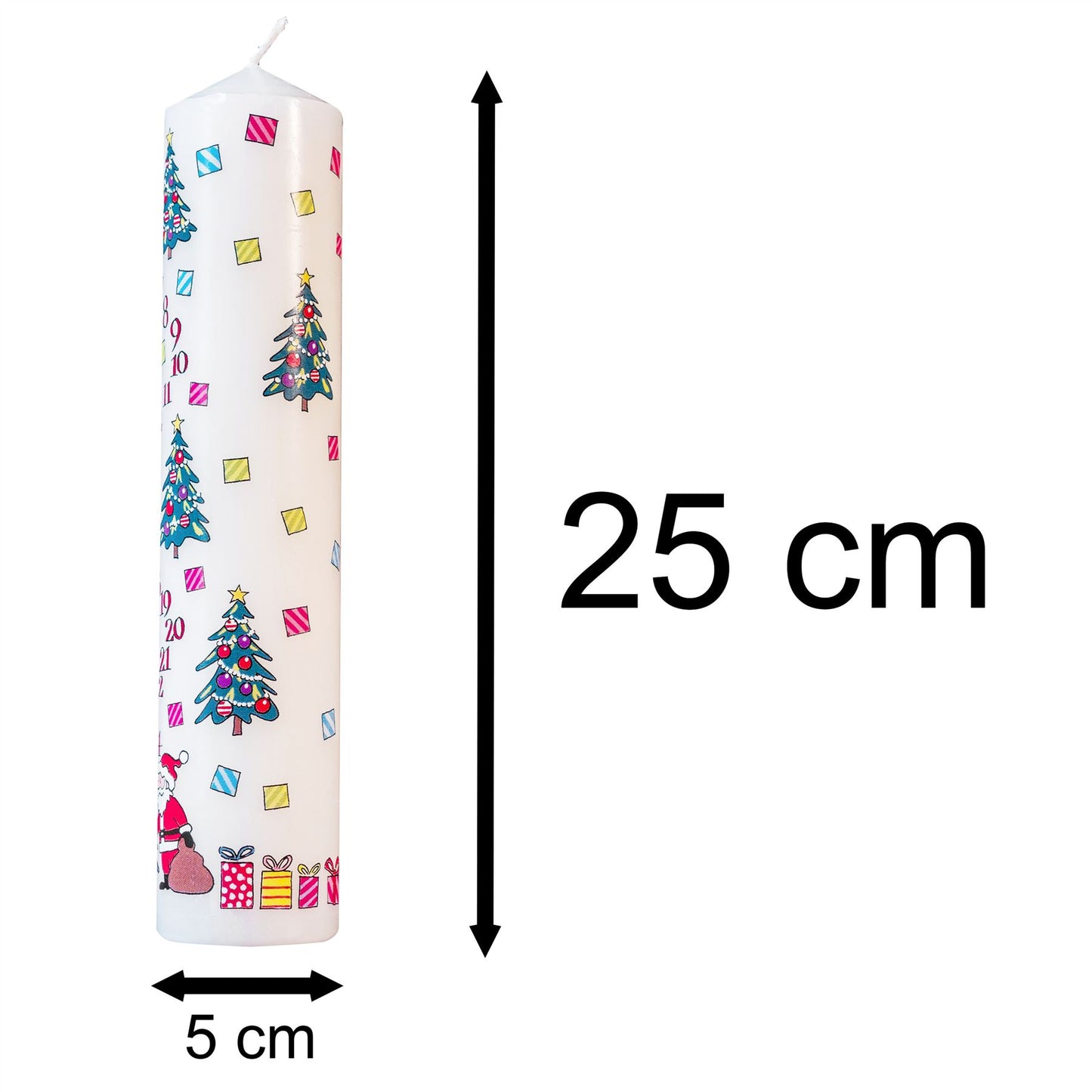 Christmas Advent Pillar Candle | Advent Christmas Candle - Christmas Tree