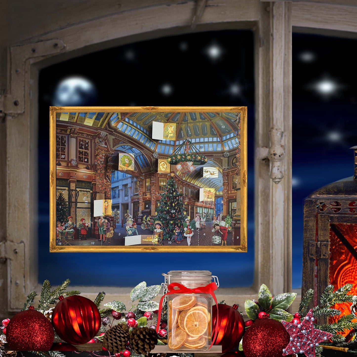 Victorian Christmas Shopping Mall | Traditional Christmas Paper Advent Calendar