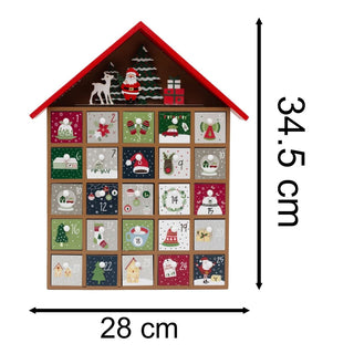 Red House Christmas Advent Calendar | Wooden Fill Your Own Advent Calendar