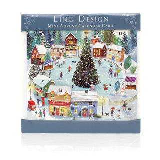 Skating in the Snow Advent Calendar Greetings Card | Christmas Advent Calendar