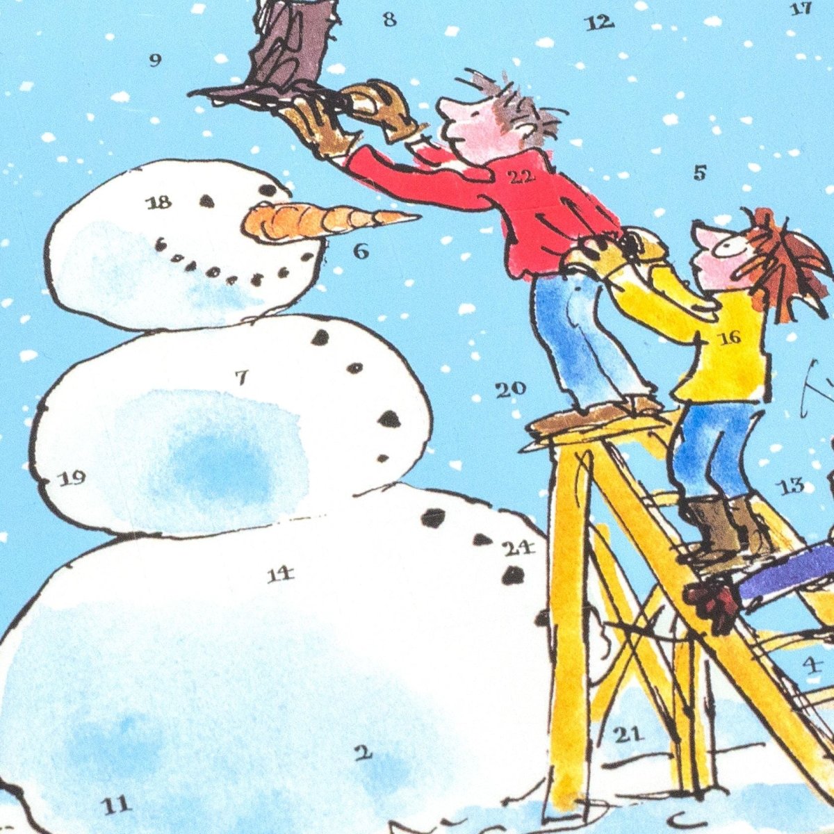 16cm Cartoon Christmas Advent Calendar Card And Envelope - The Snowman