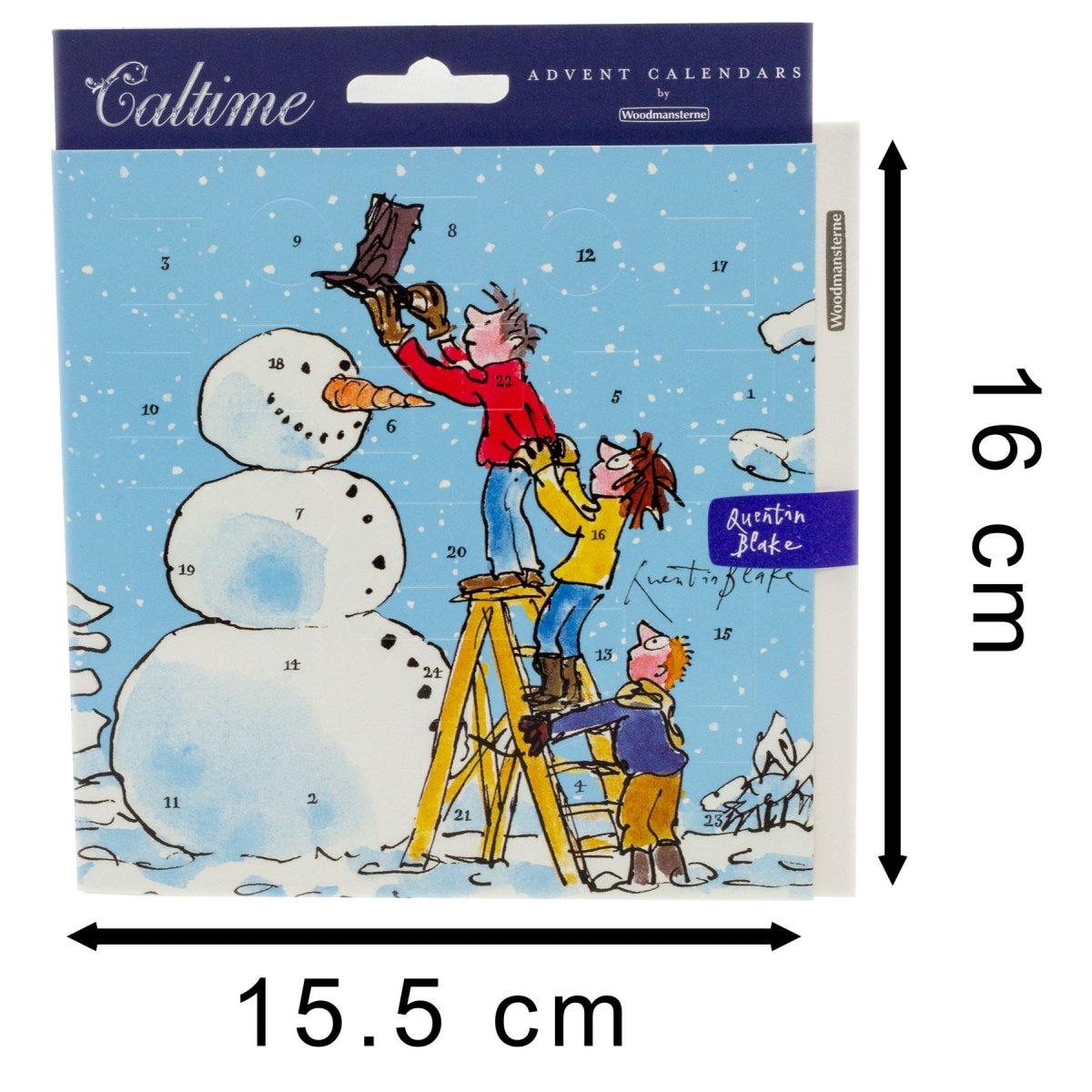 16cm Cartoon Christmas Advent Calendar Card And Envelope - The Snowman