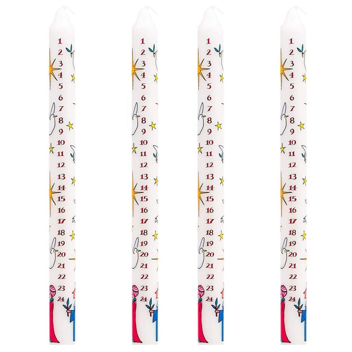Pack of Traditional Countdown To Christmas Advent Candles Three Wise Men