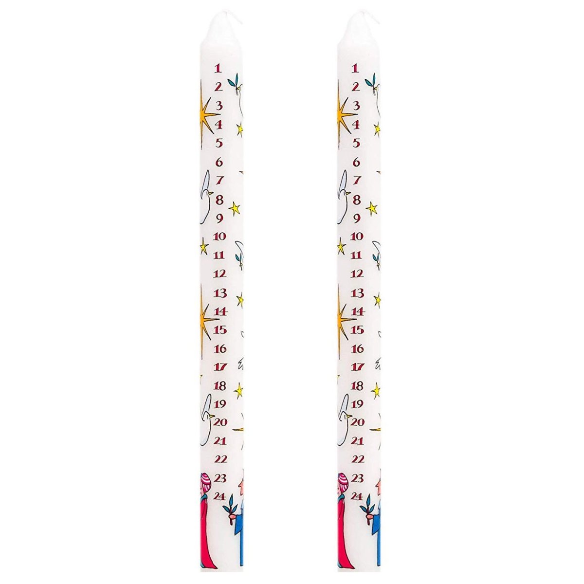 Pack of Traditional Countdown To Christmas Advent Candles Three Wise Men