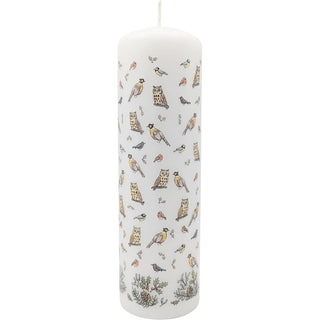 Winter Birds Advent Pillar Candle | Christmas Advent Calendar Candle - 20cm