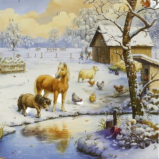 Sound Advent Calendar, 24 Animal & Farm Sounds, Snowy Countryside Scene