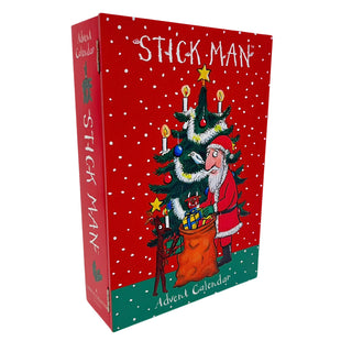 Stick Man Wooden Fill Your Own Advent Calendar with Drawers, Christmas Countdown