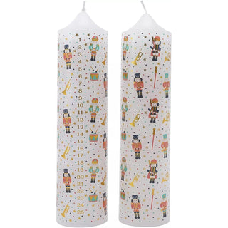 Set of 2 The Nutcracker Christmas Advent Candles | Christmas Pillar Candles