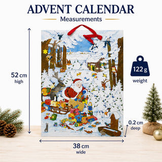 Giving Presents in the Winter Forest Large Christmas Advent Calendar, 38x52cm