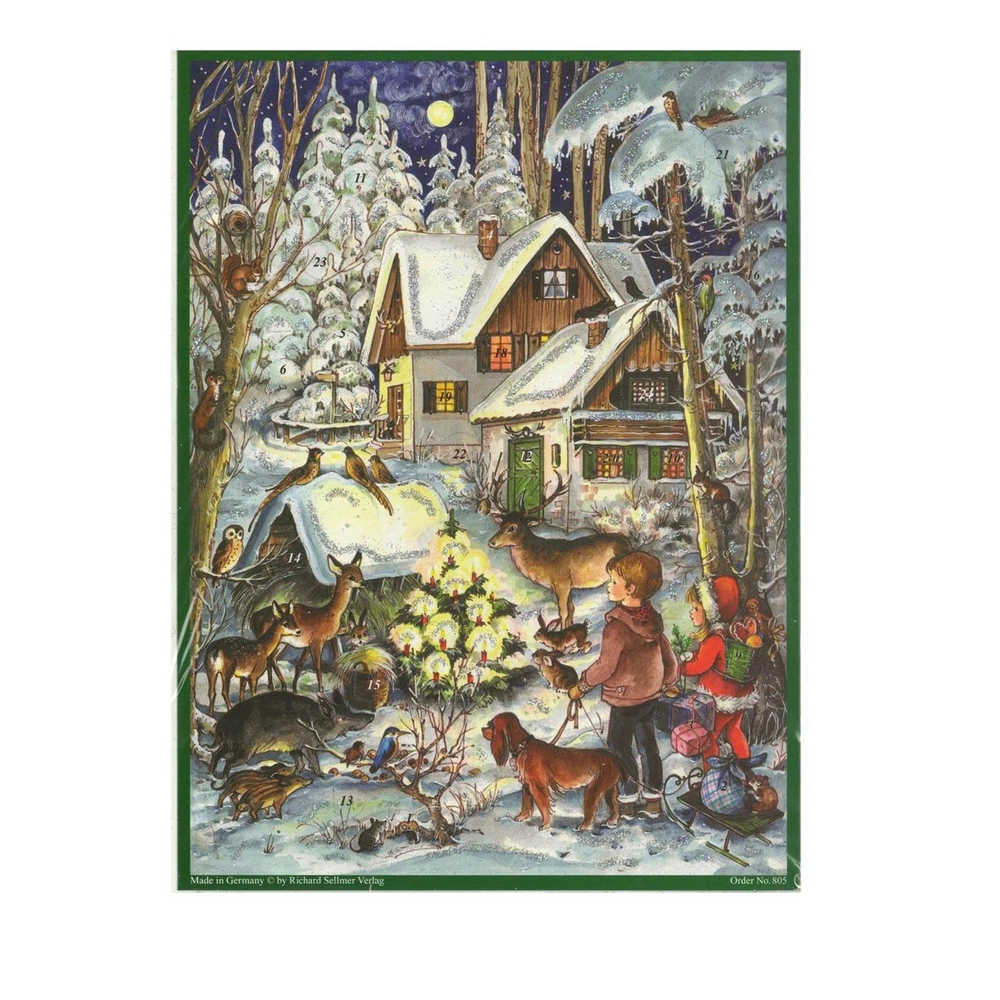 Nostalgic Winter with the Animals A4 Traditional Christmas Paper Advent Calendar