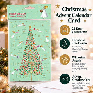 Angel Trees Christmas Advent Calendar Greetings Card, Christmas Tree 17cm