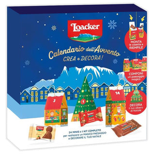 Loacker Advent Calendar with DIY Christmas Decorations, 24 Treats & Village