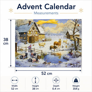Sound Advent Calendar, 24 Animal & Farm Sounds, Snowy Countryside Scene