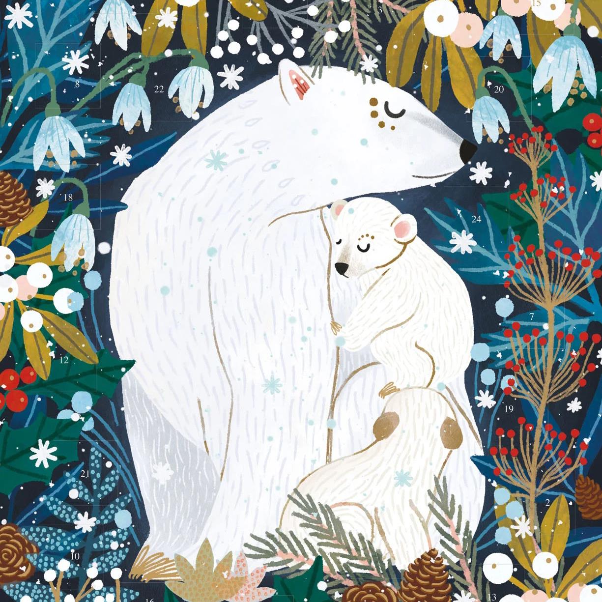 Christmas Advent Calendar Polar Bear Bower | Traditional Door Advent Calendar