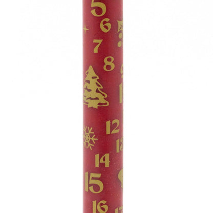 Traditional Christmas Advent Calendar Dinner Candle - Red Advent Candle