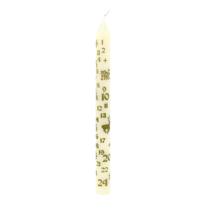 Traditional Christmas Advent Calendar Dinner Candle - Cream Advent Candle