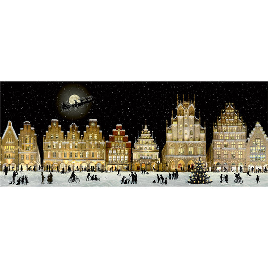 Large Christmas Advent Calendar Christmas Town At Night Picture Advent Calendar