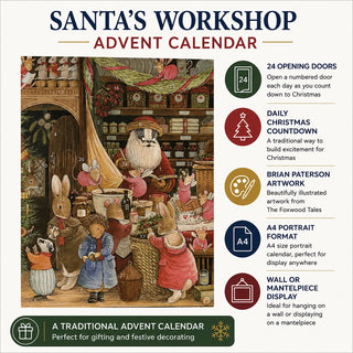 Santa's Workshop Christmas Advent Calendar, A4 Illustrated Calendar