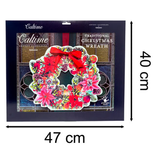 Christmas Advent Calendar Wreath | Poinsettia Pine Cone Picture Advent Calendar