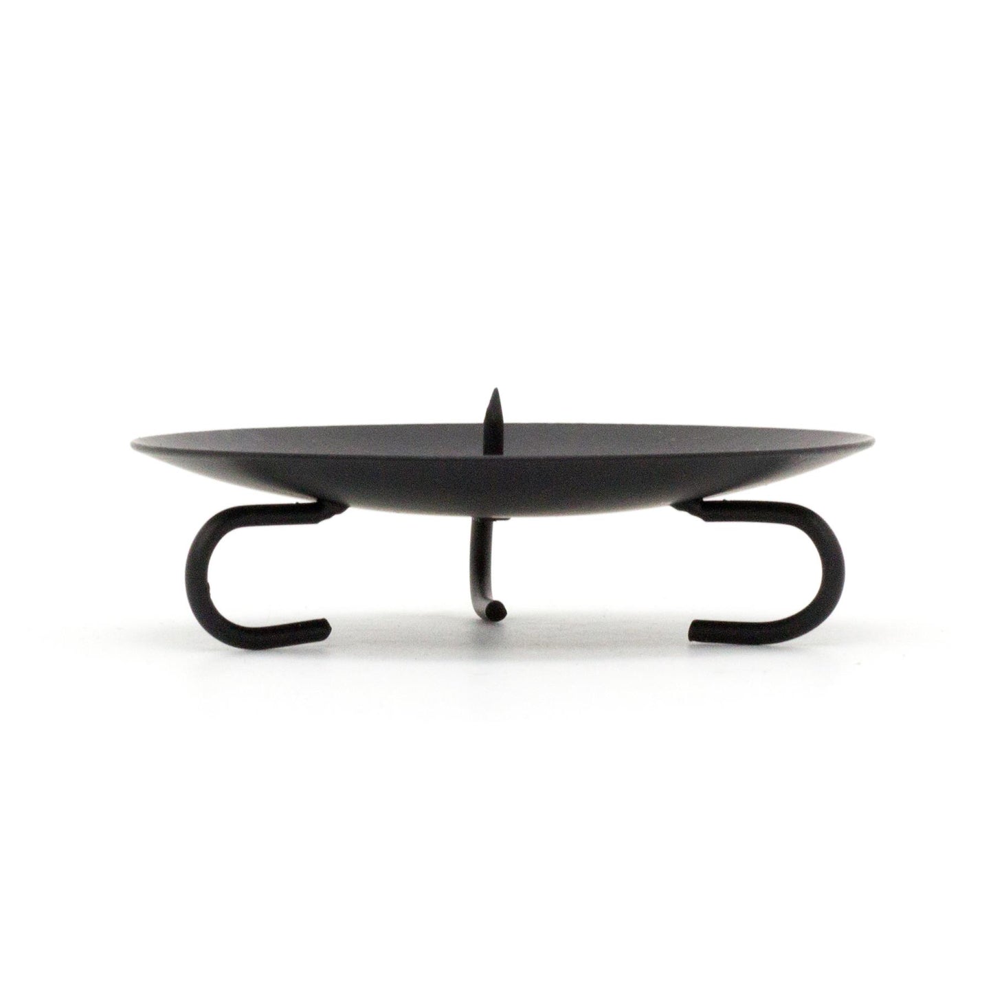 Black Round Metal Spike Candle Holder Pillar Candle Plate