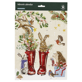 Christmas Wellies Traditional Picture Advent Calendar, 24 Door Calendar, 32.5cm