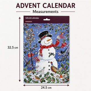 Snowman with Birds Traditional Picture Christmas Advent Calendar, 24 Doors