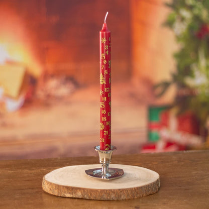 Traditional Christmas Advent Calendar Dinner Candle - Red Advent Candle