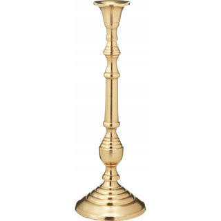 Antique Gold Metal Candlestick Holder, 29cm Vintage Brass Effect Taper Candle