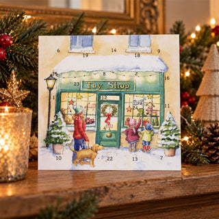 Toy Shop Christmas Advent Calendar Greetings Card, Traditional 24 Door Card