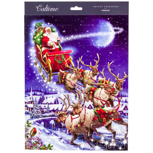 Traditional Christmas Advent Calendar Santa Sleigh | Picture Advent Calendar