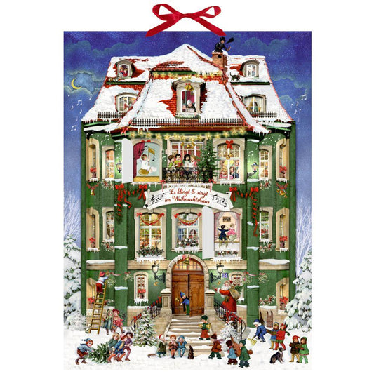 Deluxe Traditional Card Advent Calendar Large ~ Musical Christmas Carol Advent Calendar