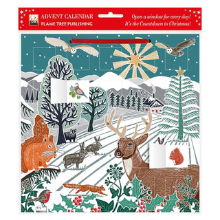 Kate Heiss Winter Wonderland Christmas Advent Calendar with Stickers, Woodland