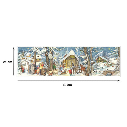 At the Stable Scene | Freestanding Traditional Christmas Paper Advent Calendar